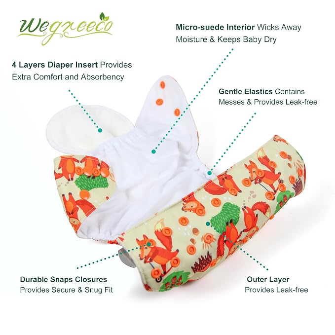 wegreeco Cloth Diapers 6 Pack - Image 2