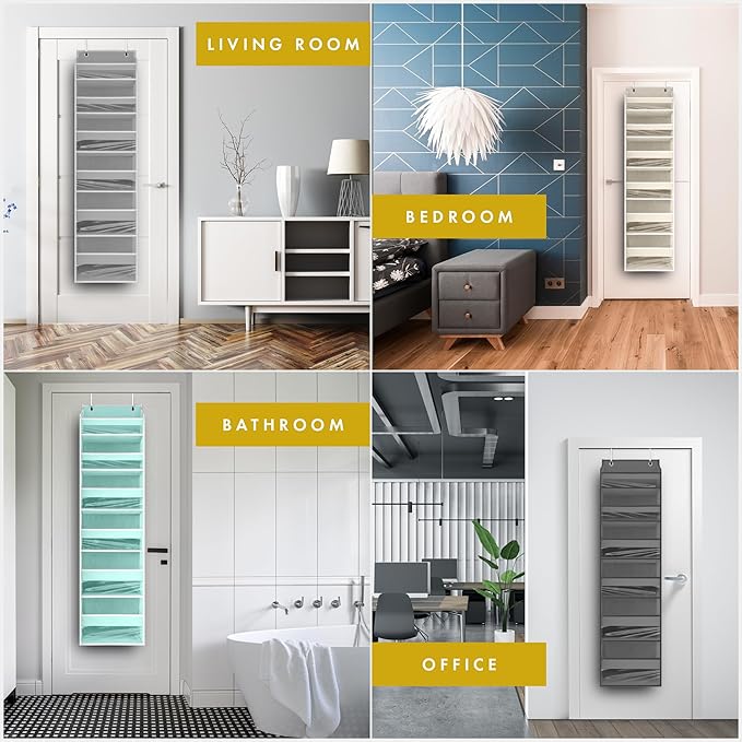HOMELUX THEORY 2 PC Heavy Duty Over the Door Organizer 55x14x6.7, 6 Large Front - Image 5