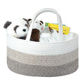 Baby Diaper Caddy Organizer, Extra Large Cotton Rope Nursery Diaper Basket by LuxuryLittle