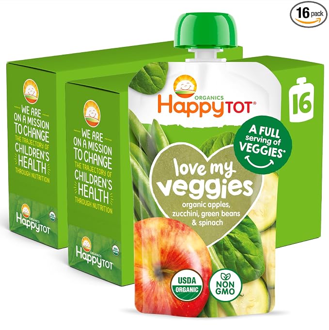 Happy Tot Organics Stage 4 Baby Food Pouches, Gluten Free, Vegan Snack by HappyTot