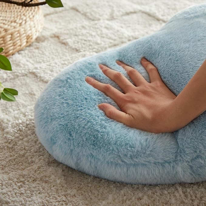 EastTree Heart Pillows, Light Blue Heart Shaped Pillows, Ultra Soft Extra-Large - Image 3