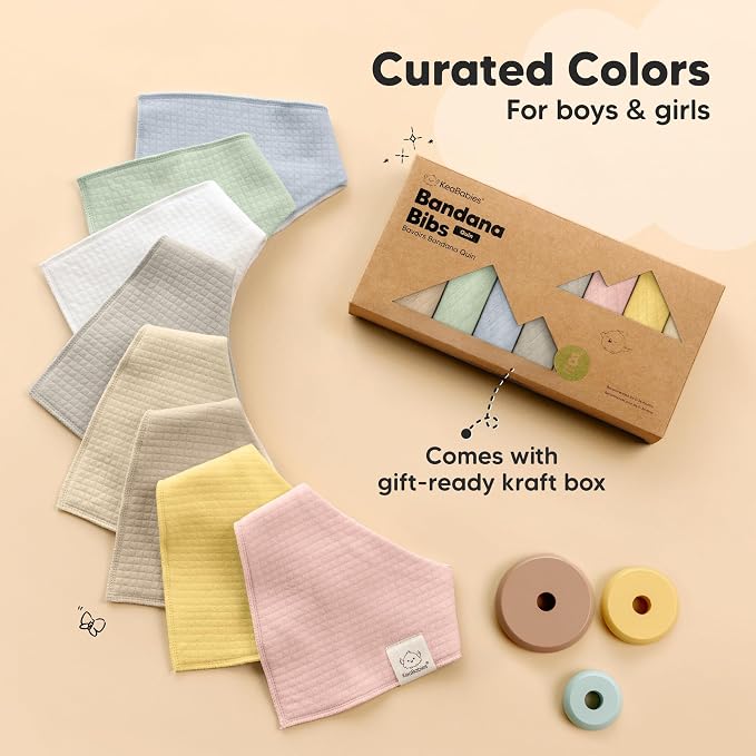 KeaBabies 8-Pack Bandana Bibs for Baby Girls, Boys - Image 9