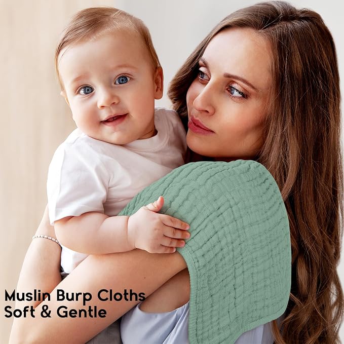 Muslin Burp Cloths for Baby 100% Cotton Burping Cloths for Boys Girls Large - Image 2