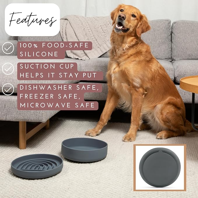 Should We Go? Slow Feeder for Dogs & Puppies, The Slowdown Bowl Silicone Slow - Image 3