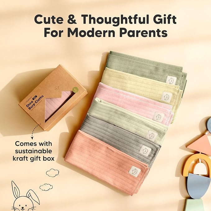KeaBabies Organic Cotton Burp Cloths Baby Girl, Boy - Image 9