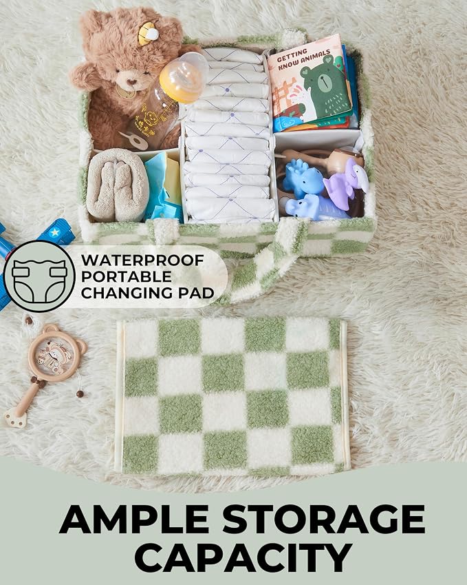 Checkered Diaper Caddy Organizer - Image 3