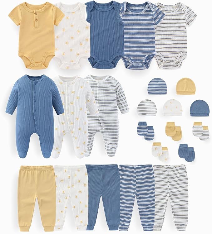 Unisex Baby Boy Girl Clohtes Pants Sets 23 pack Cotton Casual New born Clothing by JELYLOVE