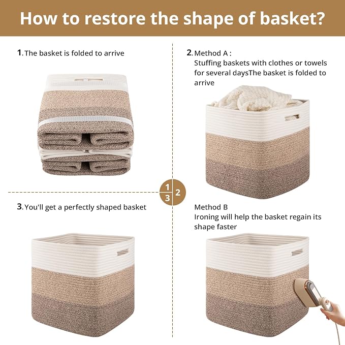 OIAHOMY 13 Kallax Inch Cube Storage Bins, Kallax Insert Storage Baskets - Image 7