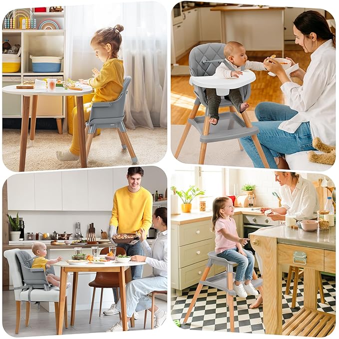 Ezebaby 6 in 1 High Chairs for Babies and Toddlers, Baby High Chair Convertible - Image 4