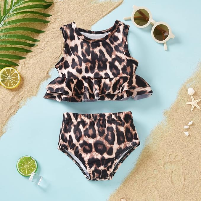 Aalizzwell Toddler Baby Girl Bathing Suit Two Piece Swimsuit Bikini Beach Wear - Image 3