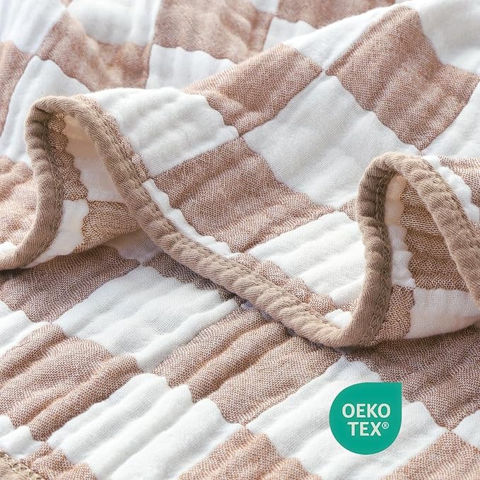 Ultra Soft Muslin Baby Blanket Neutral Versatile 6 Layers Swaddle and Bed - Image 6
