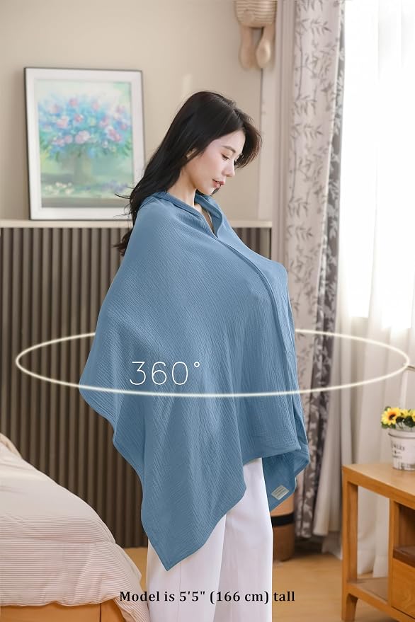 2-Pack Nursing Covers for Breastfeeding, 100% Organic Cotton Muslin - Image 4