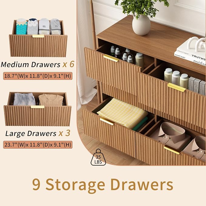 9 Drawer Dresser for Bedroom - Image 5