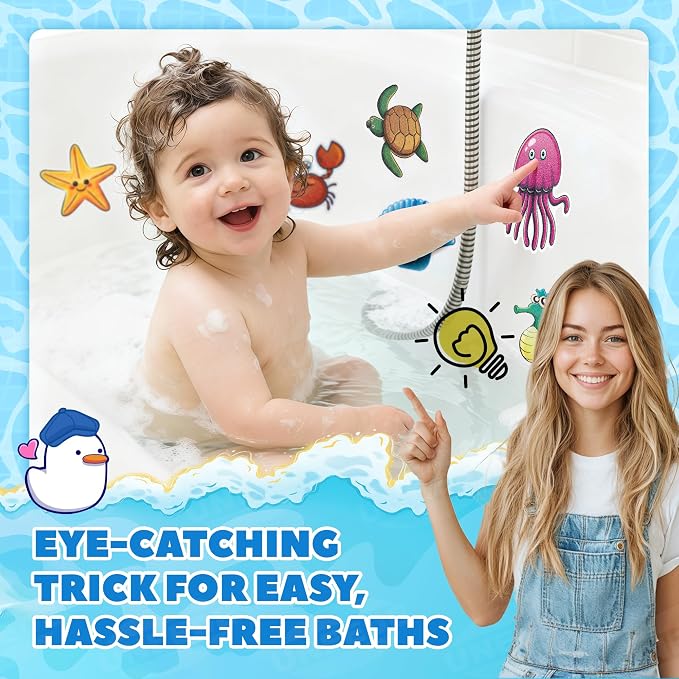 UNEEDE Kids Bathtub Mat with 24PCS Non Slip Bathtub Stickers, Non Slip Shower - Image 4