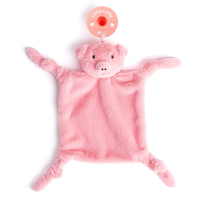 Pacifier Holder with Detachable Pacifier by Bella Tunno, Soft Animal Lovey by BellaTunno