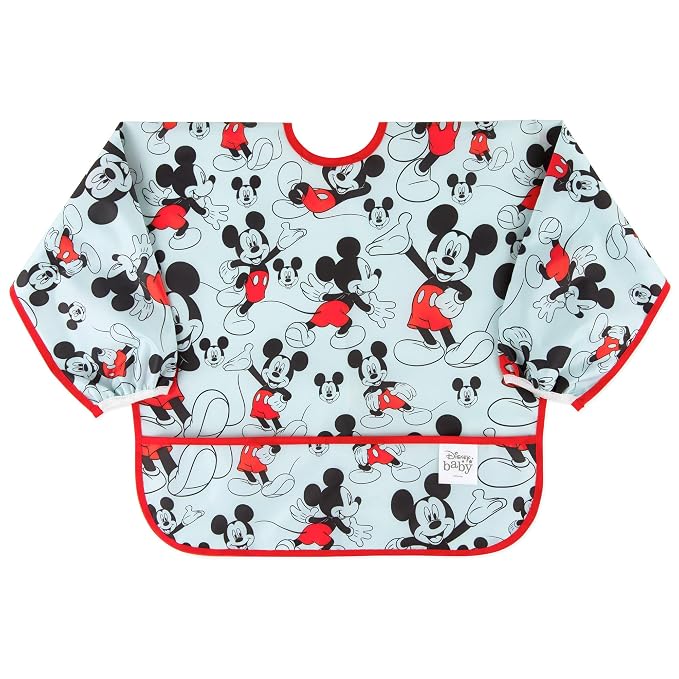 Bumkins Disney Bibs, Baby and Toddler Girls and Boys 6-24 Months, Long Sleeve by Bumkins