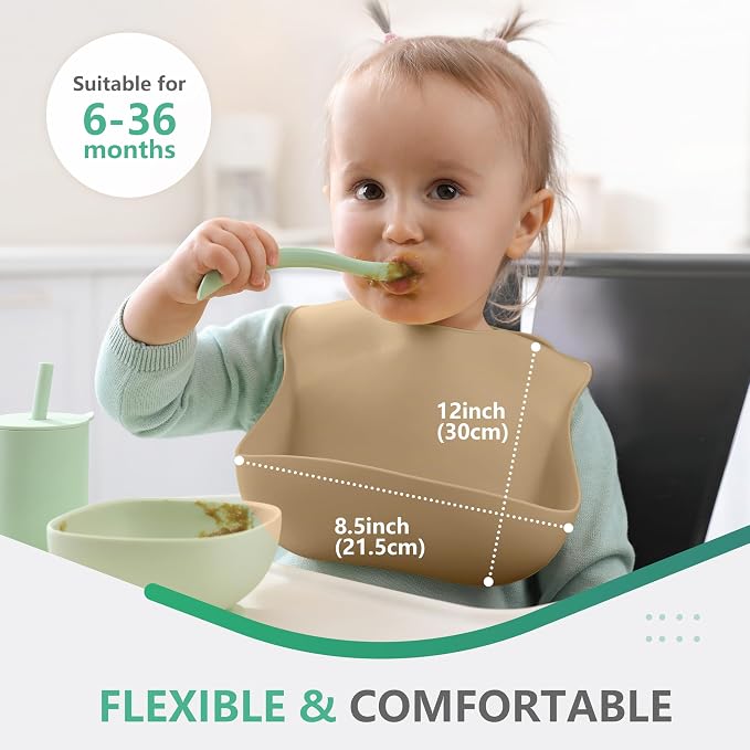 Cuddle Campus Set of 3 Silicone Bibs - Image 3