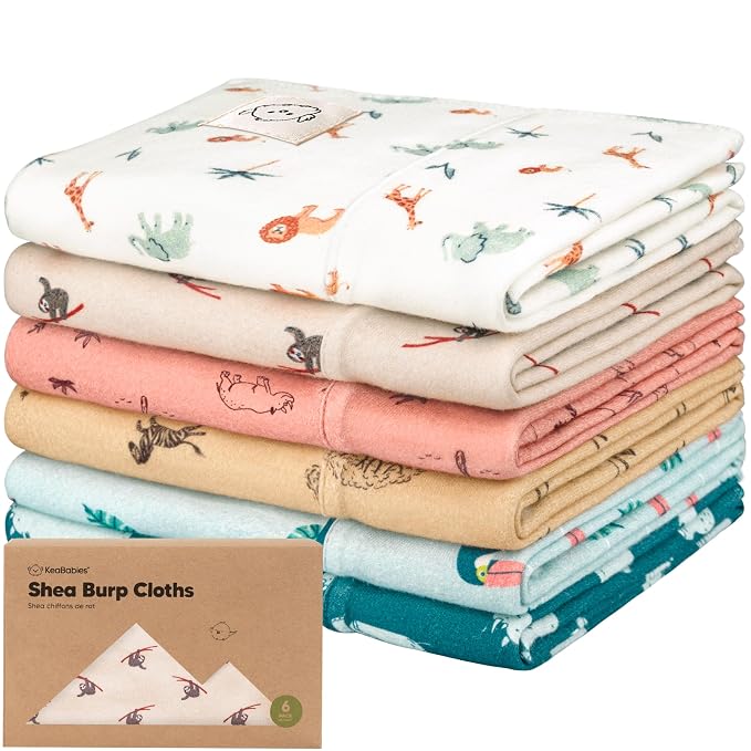 Organic Burp Cloths Baby Boy, Girl by KeaBabies
