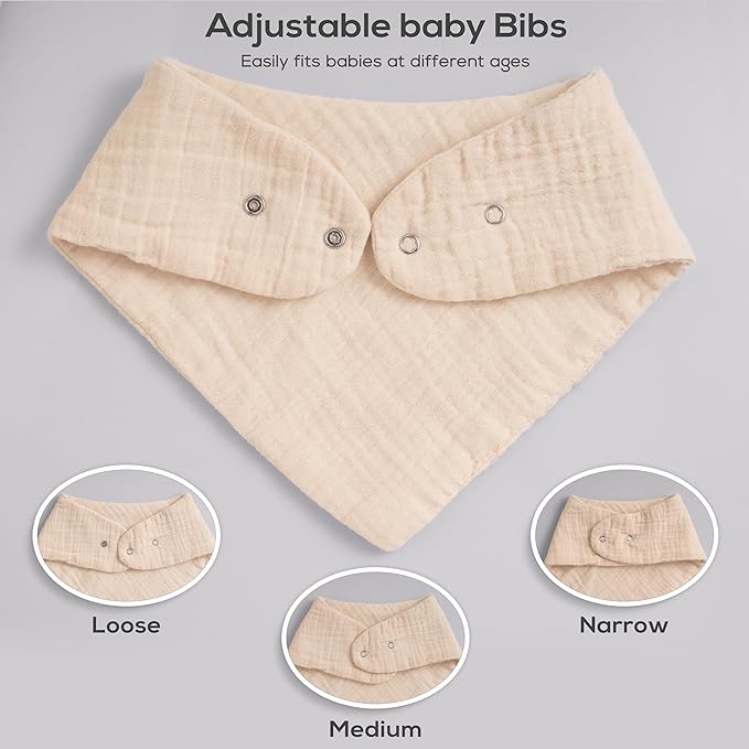 Muslin Baby bibs for drooling and teething, 100% cotton, Bibs for baby girl - Image 2
