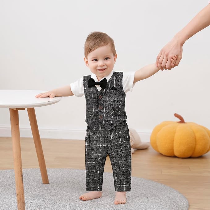 DISAUR Baby Boy Clothes Toddler Boy Outfits 4PCS Gentleman Dress - Image 3