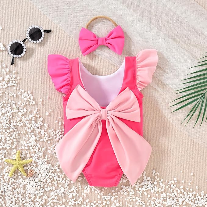 Toddler Girl Baby Ruffles Mermaid Fish Scale Swimsuit One Piece Swimwear - Image 6