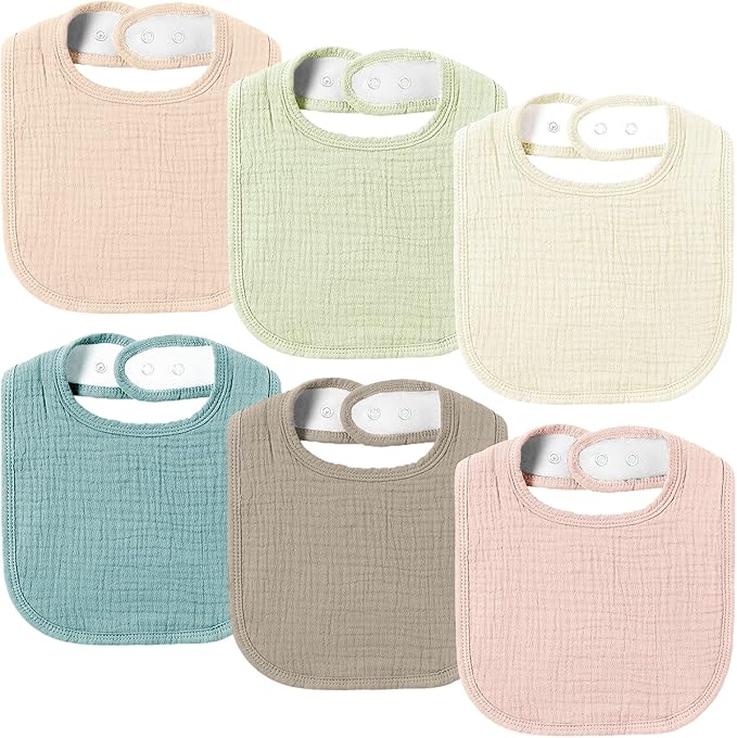 AMAWMW Muslin Baby Bibs for Unisex Boys Girls 6Pack Baby Bandana Drool Bibs by AMAWMW