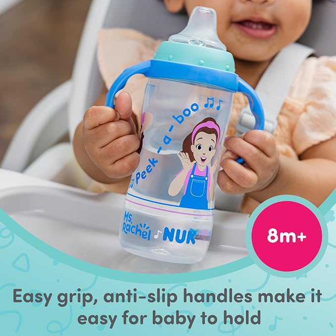 NUK Learner Cup, Ms. Rachel, 10 oz, 8+ Months, 2 Pack – Soft Spout, Easy-Grip - Image 3