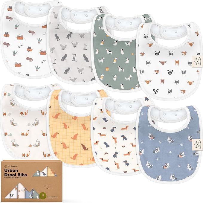 8-Pack Organic Baby Bibs for Boys, Girls by KeaBabies