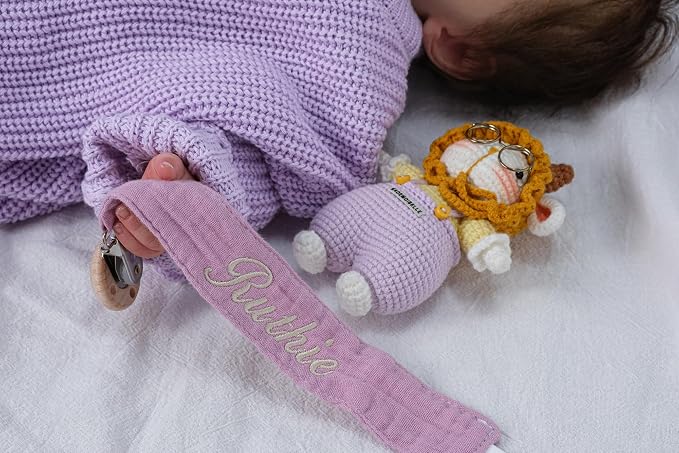 Personalized Bohemian Pacifier Clip Embroidered - Image 6