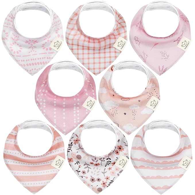 8-Pack Organic Baby Bandana Bibs by KeaBabies