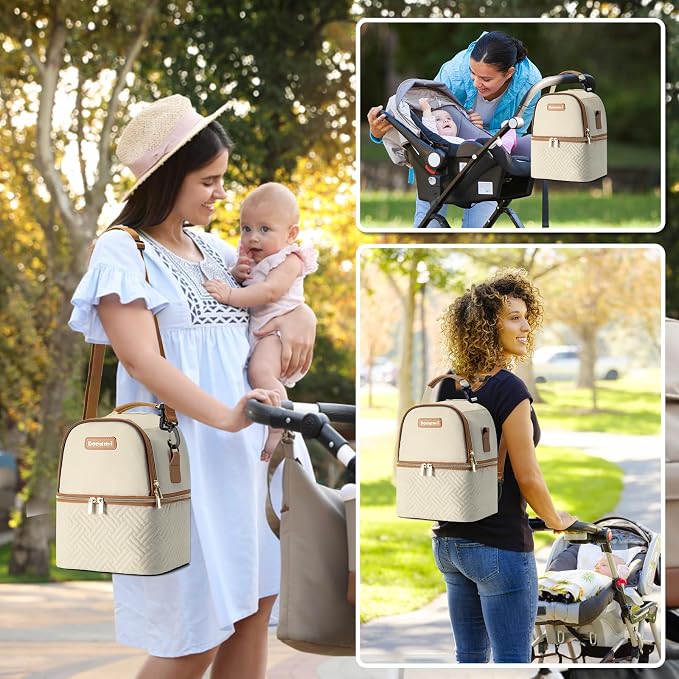 Breastmilk Cooler Bag with Ice Pack & Mat Fit 6 Bottles Up to 9 Ounce, Breast - Image 7