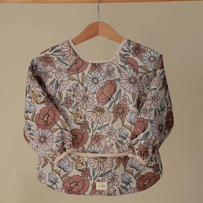 mushie Long Sleeve Baby Bib | Water Resistant Adjustable Fit - Image 6