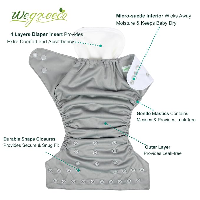 wegreeco Cloth Diapers 6 Pack - Image 2