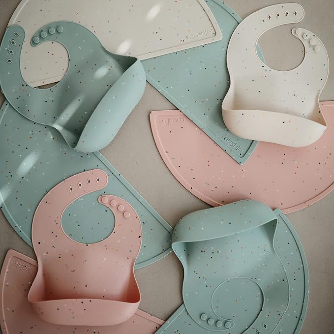 mushie Silicone Baby Bib | Adjustable Fit Waterproof Bibs - Image 2
