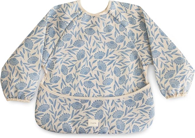 mushie Long Sleeve Baby Bib | Water Resistant Adjustable Fit by mushie