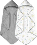 Yoofoss Hooded Baby Towels for Newborn 2 Pack 100% Muslin Organic Cotton Baby by YOOFOSS
