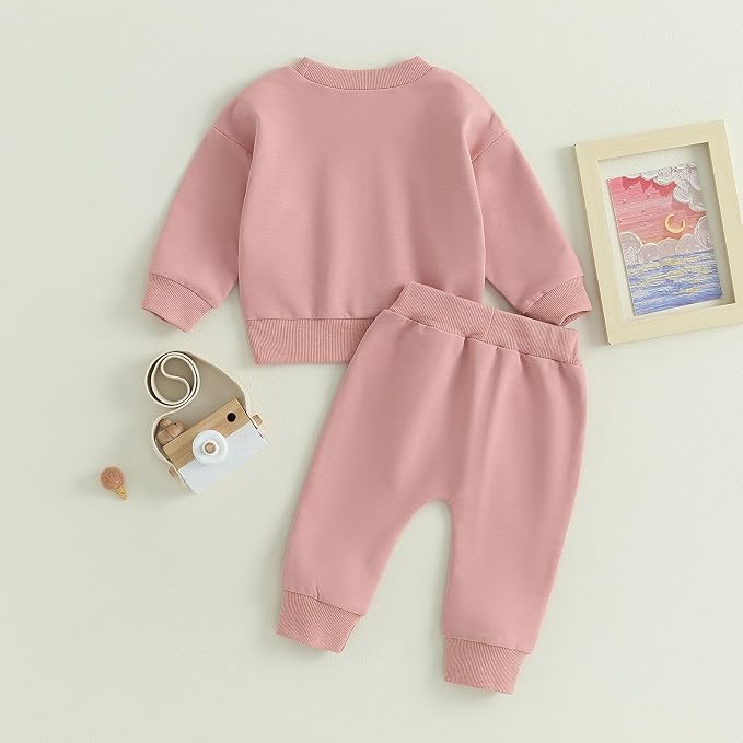 Fernvia Toddler Baby Girl Clothes 3 6 9 12 18 24 Months Fall Outfits Solid Long - Image 7