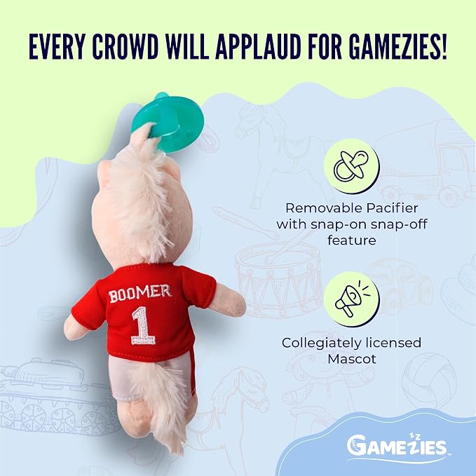 Gamezies Baby Boy and Girl Silicone University of Oklahoma Bloomer Plush - Image 2