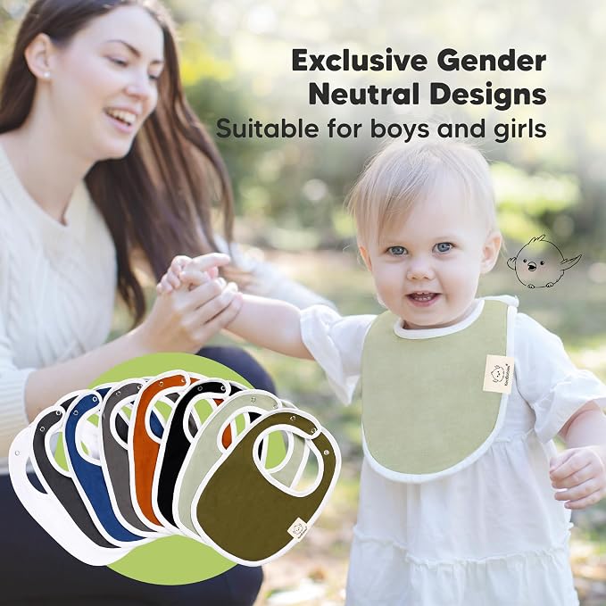 8-Pack Organic Baby Bibs for Boys, Girls - Image 6