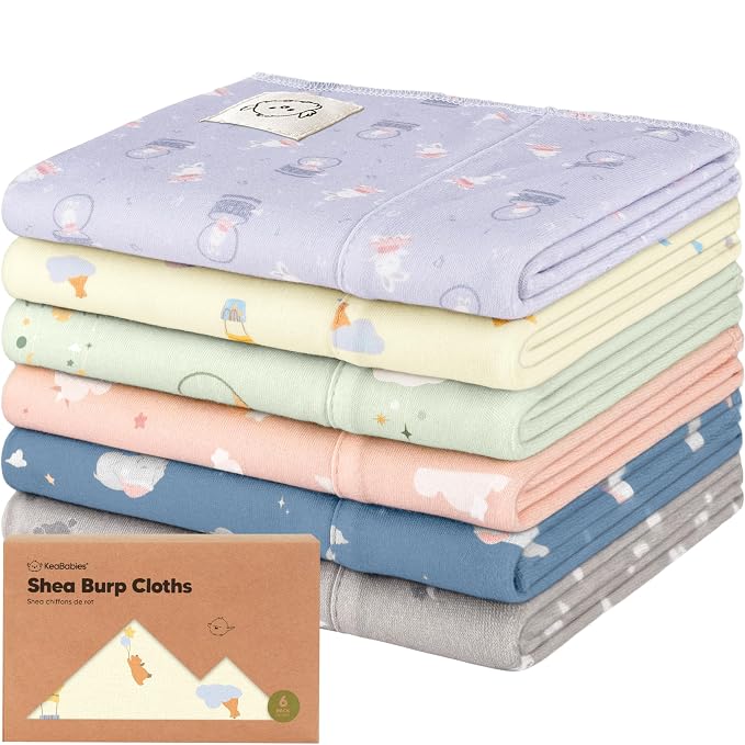 Organic Burp Cloths Baby Boy, Girl by KeaBabies