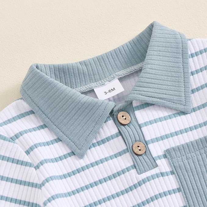 Newborn Baby Boy Girl Clothes Ribbed Knitted Long Sleeve Romper Pants Solid - Image 3