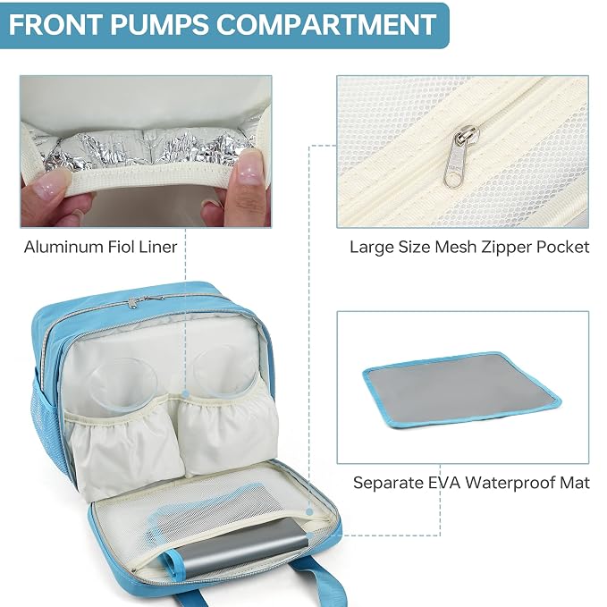 Breastmilk Cooler Bag with Ice Pack, Fits 6 Baby Bottles Up to 9 Ounce Breast - Image 2