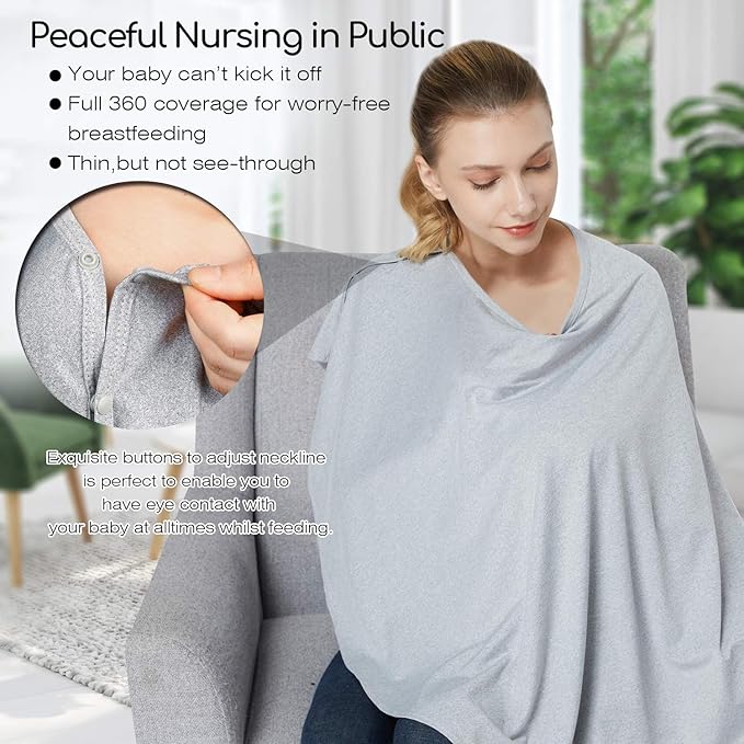 Nursing Cover & Baby Nursing Poncho, High Seat Cover, Stroller Cover, Shopping - Image 2