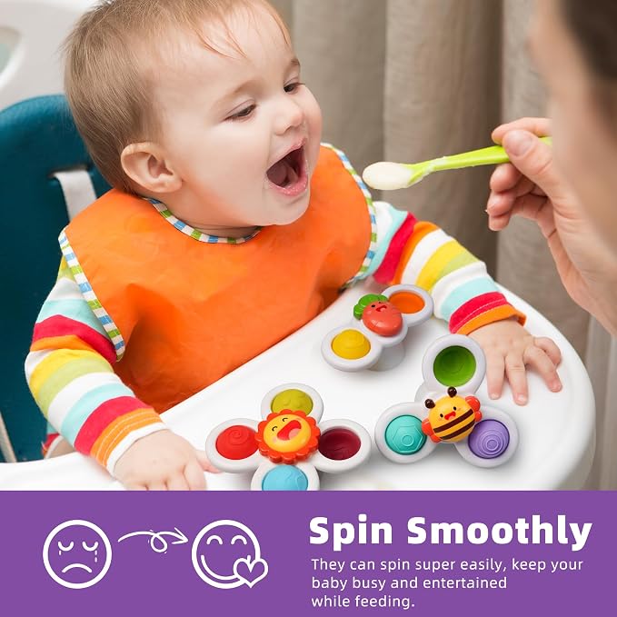 LiKee Strong Suction Cup Fidget Rotating Sensory Bath Toys - Image 6