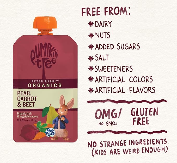 Pumpkin Tree Peter Rabbit Organics Beet, Carrot and Pear, 4.4 Ounce - Image 4