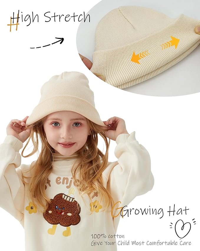ROYBENS 100% Cotton Baby Beanie Cute Toddler Winter Hat Boys Girls Kids Soft - Image 5