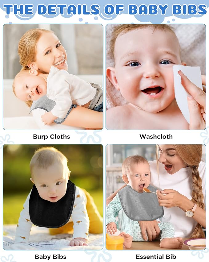 JaGely 30 Pack Baby Muslin Bandana Bibs Multicolor Solid Unisex Waterproof - Image 4