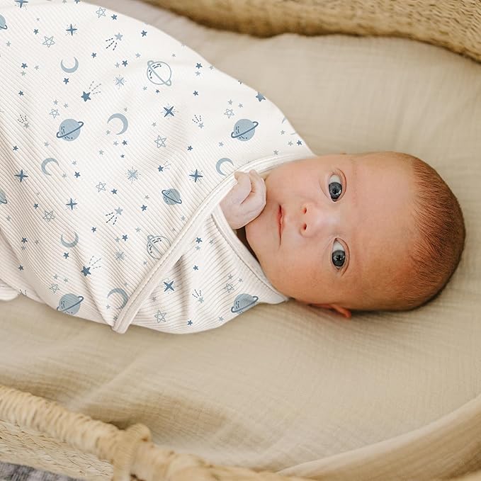 Konssy Knit Baby Blanket 2 Pack, Soft Ribbed Swaddle Receiving Blankets - Image 3