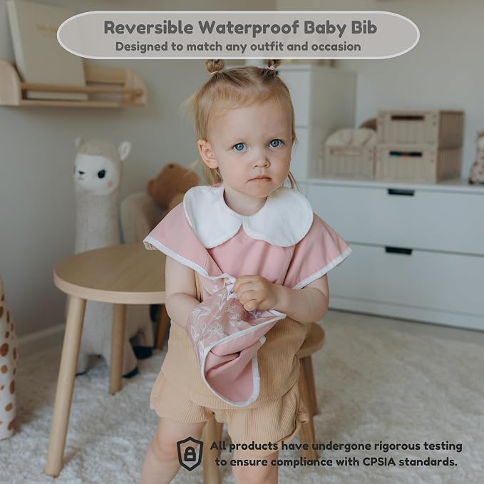 6-Layer Waterproof Baby Bib, Reversible, Adjustable, Stain Oil Resistant - Image 4
