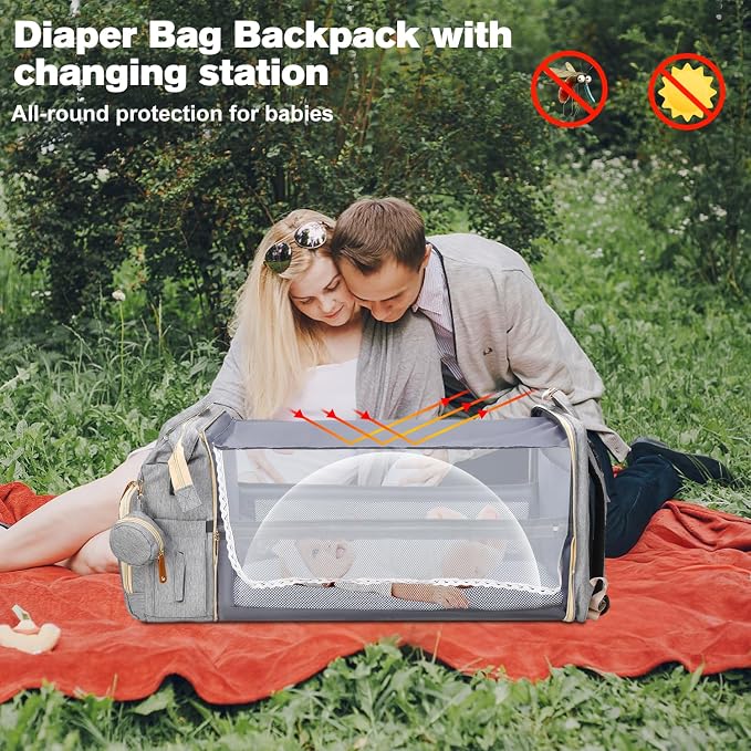 Diaper Bag Backpack, Large Waterproof Lightweight Diaper Bag - Image 4